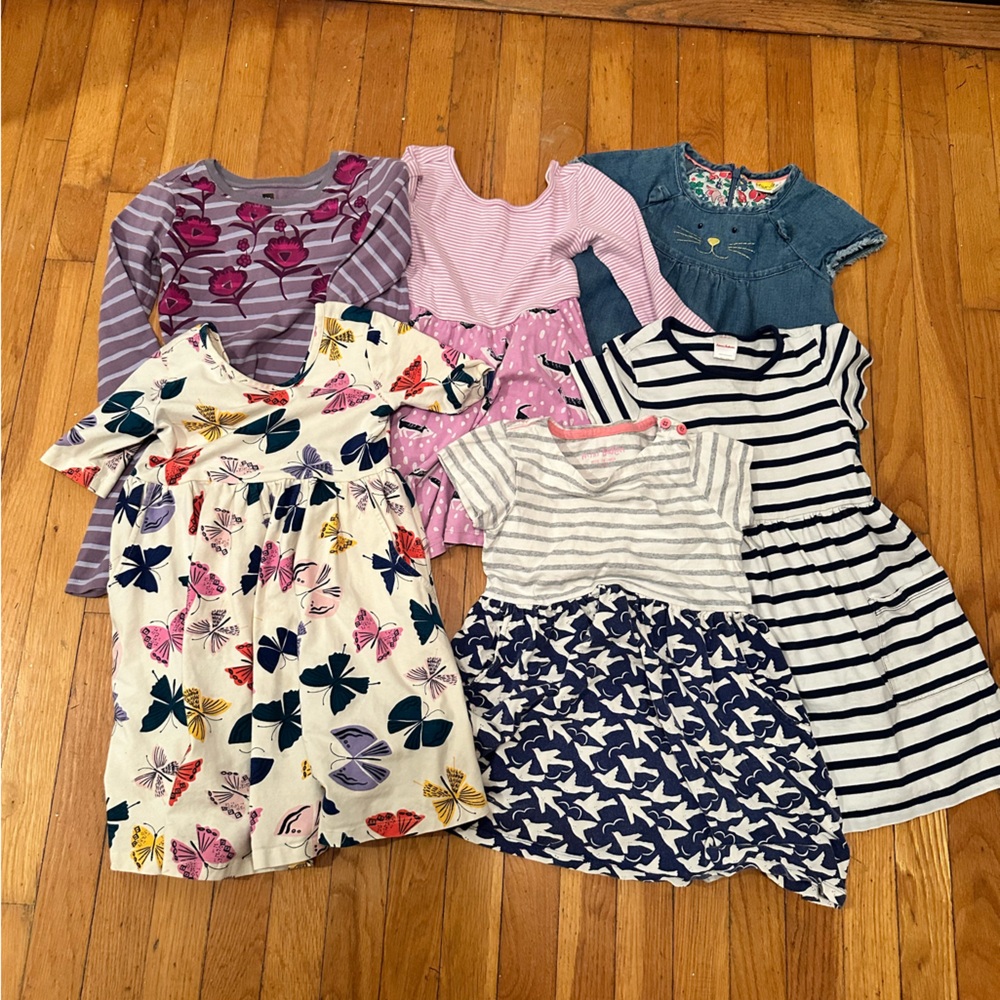4-5yr Girls Dress Bundle: Mini Boden, Tea, Hanna Anderson